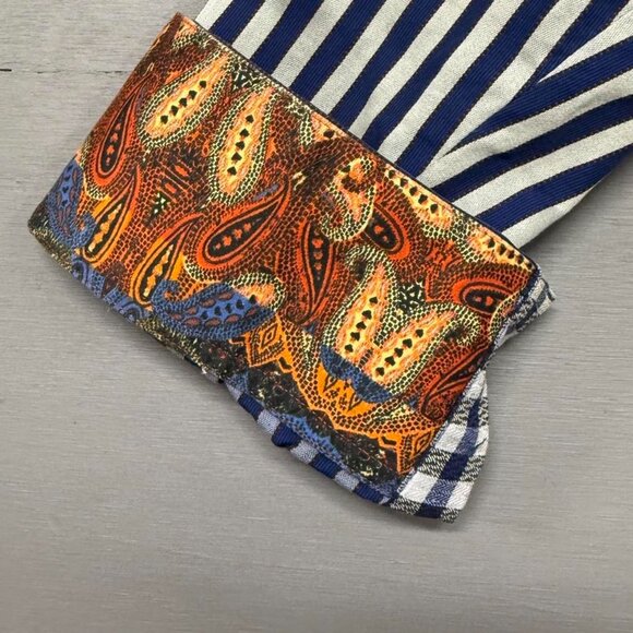 Robert Graham White Blue Striped Flip Cuff Button Down Collared Shirt 3XL - Picture 3 of 8